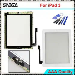 Sinbeda черный, белый цвет для ipad 3 A1416 A1403 A1430 Сенсорный экран планшета Сенсор Стекло + кнопка + Камера держатель + монтажный клей