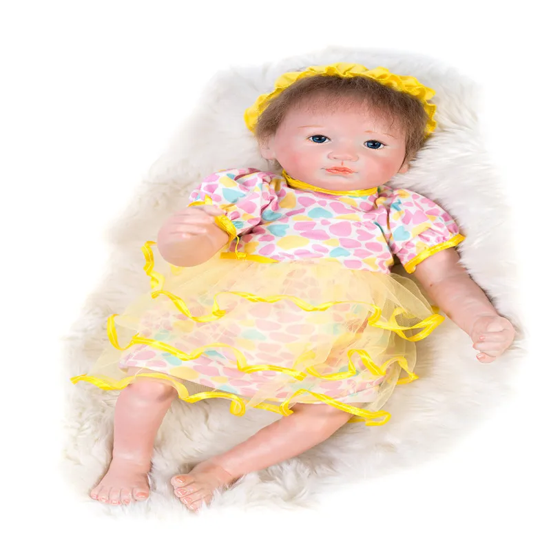SanyDoll 18 дюймов 45 см силиконовые куклы для новорожденных кукла красивая подарок на