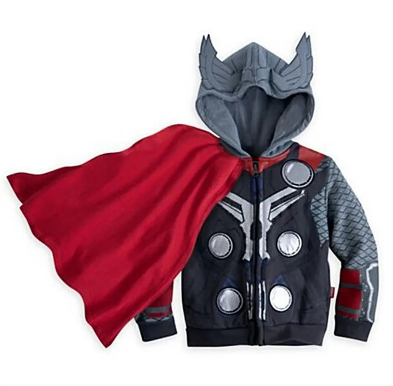 Boy Spring Autumn Cotton Cartoon Long Sleeve Hooded Jacket Kids Fashion Cosplay Jacket Suitable for 3-8 Years Old