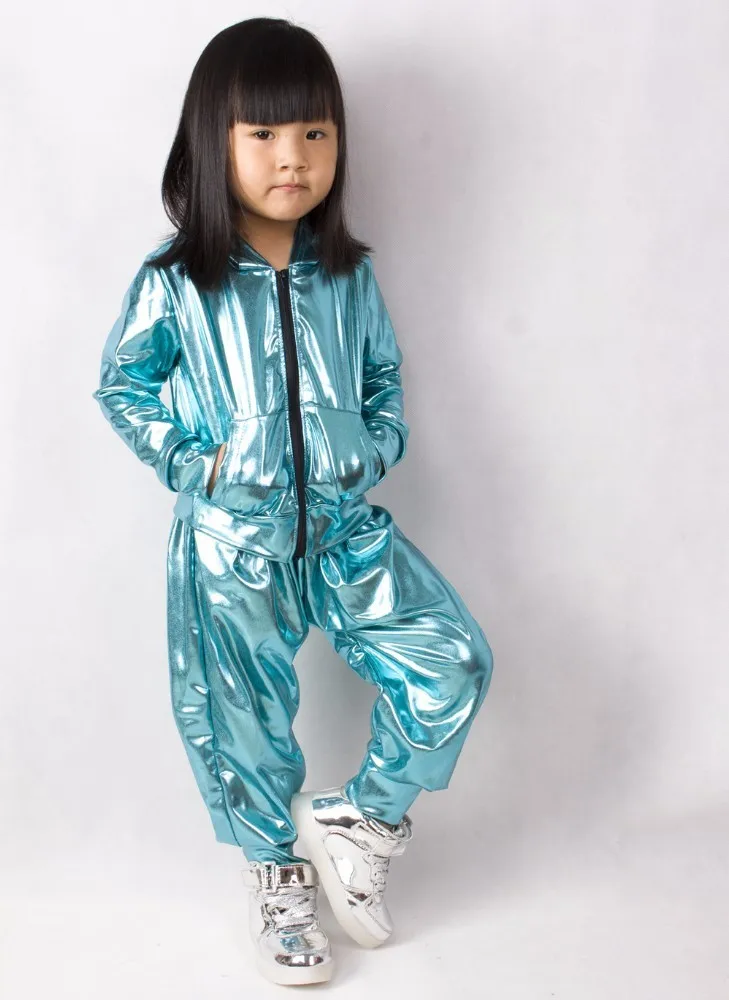 Модная весенне-Осенняя детская куртка-бомбер одежда для выступлений на сцене блестка feminina casaco неоновое синее танцевальное пальто в стиле хип-хоп