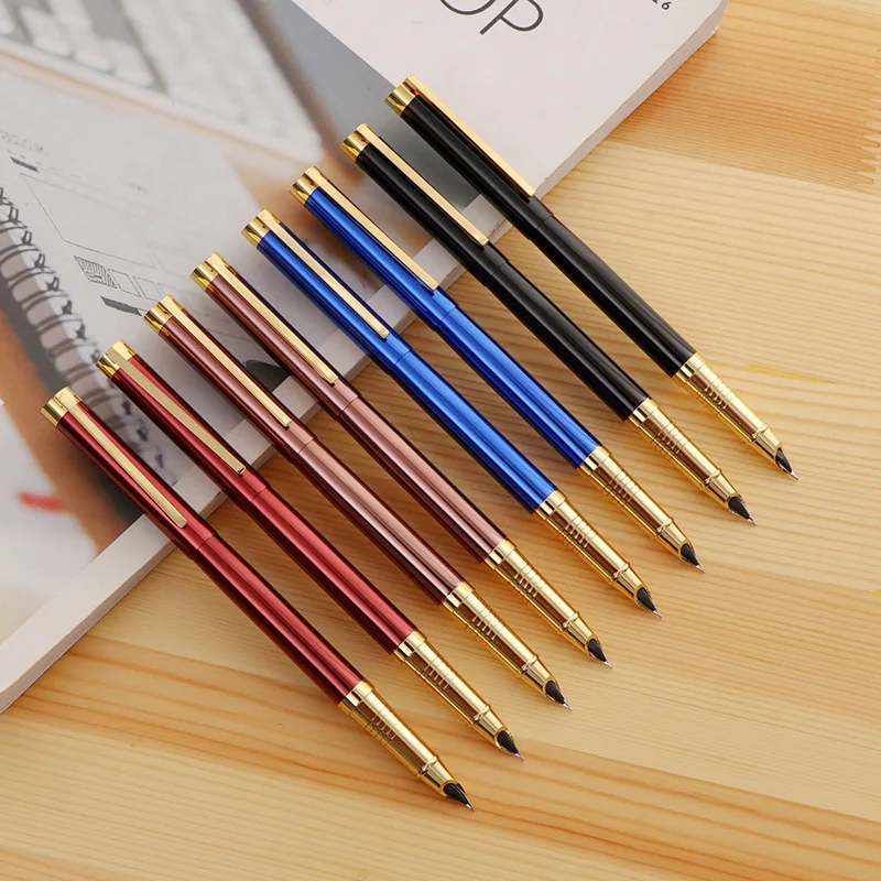 4 цвета, красивая авторучка, высококачественная металлическая ручка для каллиграфии, 0,38 мм, перо, чернильные ручки, для письма, подписи, офисные, школьные принадлежности