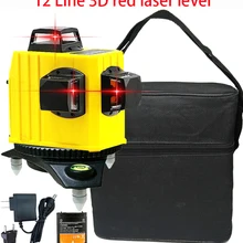 12 линейный лазерный уровень 360 вертикальный и горизонтальный самонивелирующийся перекрестный 3D лазерный уровень супер мощный красный лазерный луч