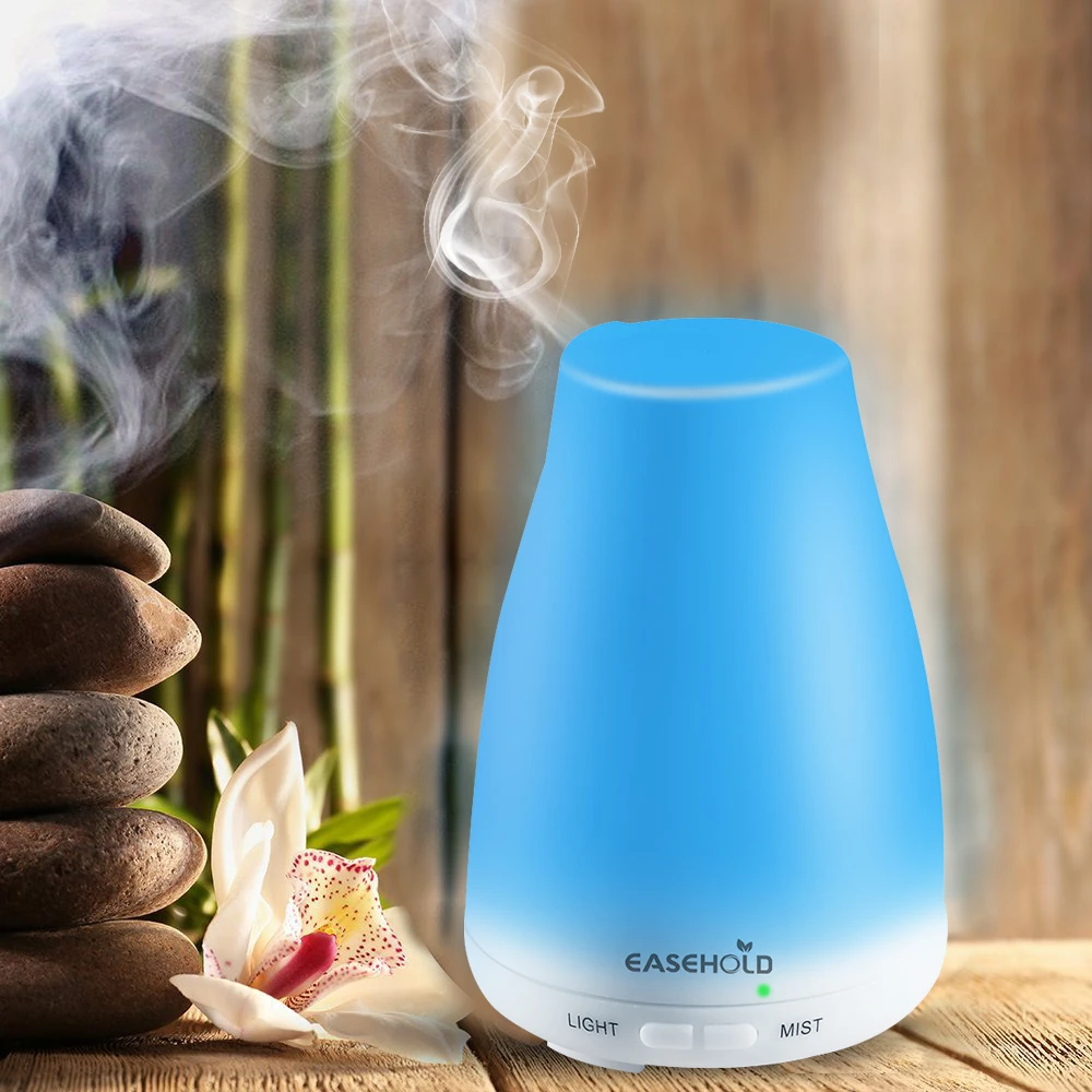 

EASEHOLD 100ML Ultrasonic Humidifier Aromatherapy Oil Diffuser Color LED Lights essential oil diffuser Waterless Auto Shut-off