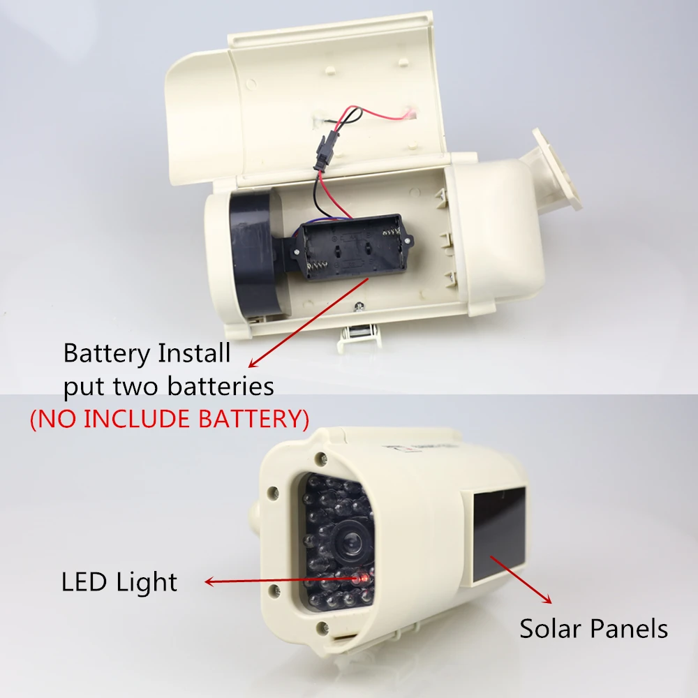 Solar Power Fake Dummy Camera Bullet Waterproof Outdoor Security Camera Indoor Simulated Surveillance CCTV Camera Wholesale