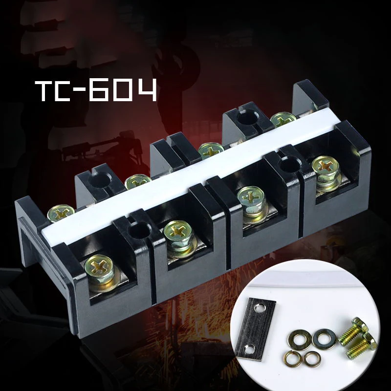 

ELECALL Dual Row Screw Terminal Block StripTC-604 600V 60A 4 Positions