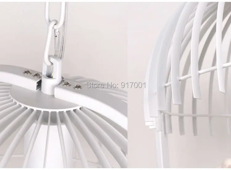 Minimalist  chandelier iron cage resin birds. creative personality Nordic IKEA living room bedroom lamp. black  white for option (9)