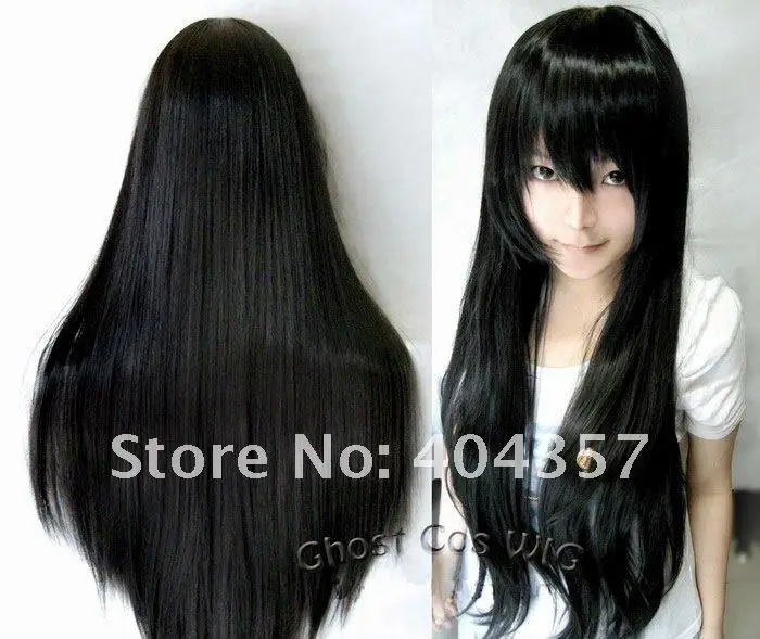 black cosplay wig