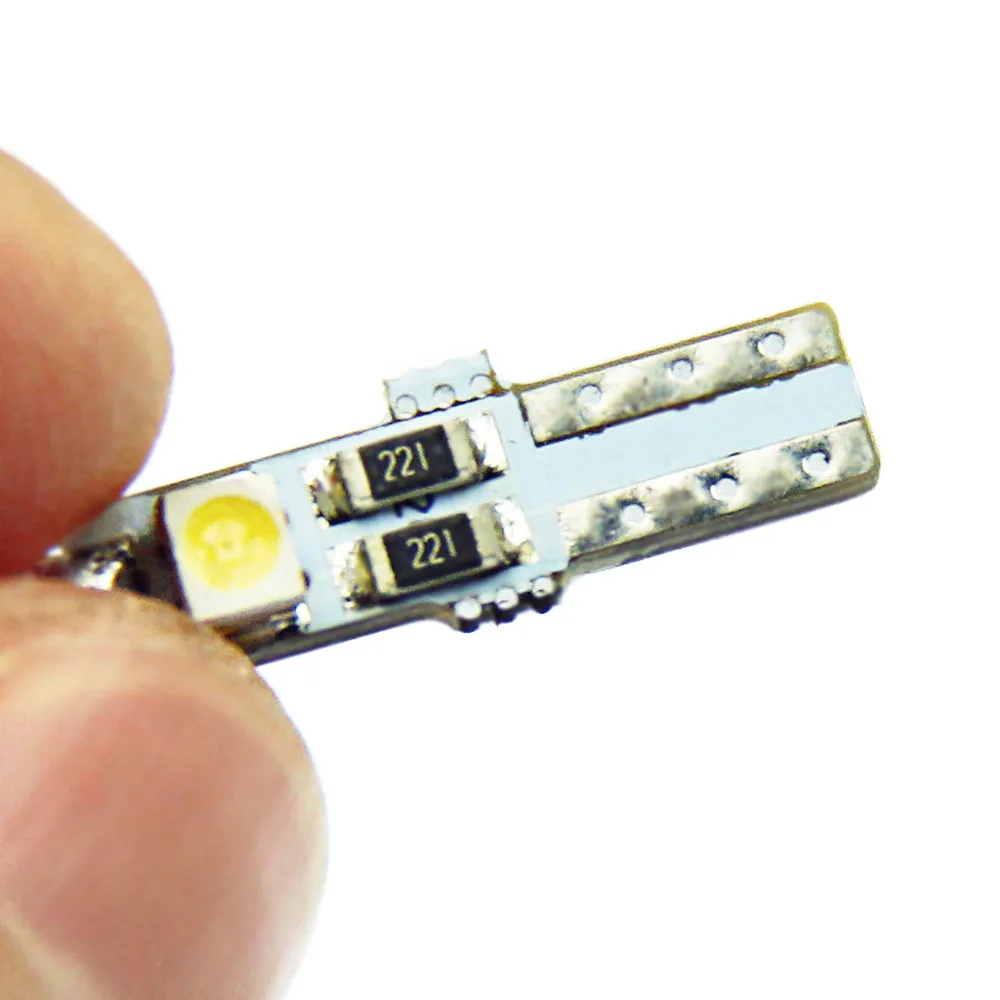 10 шт. T5 светодиодный автомобильный 3smd 1210 клин авто светильник лампа приборная