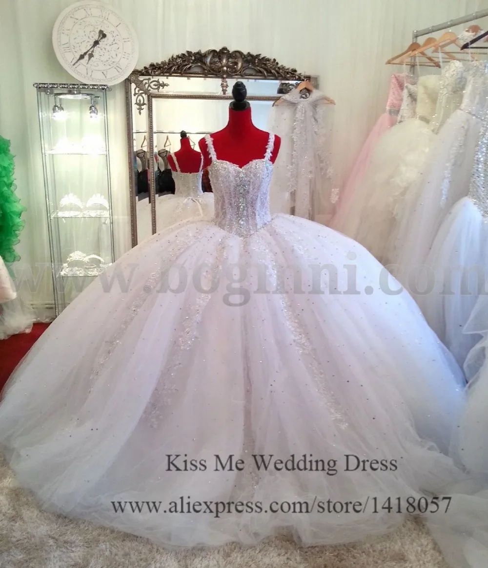 Благородное бальное платье, свадебные платья, роскошные лямки, кружевные бусины, пышные, на заказ, корсет на спине, Vestido de Noiva H678