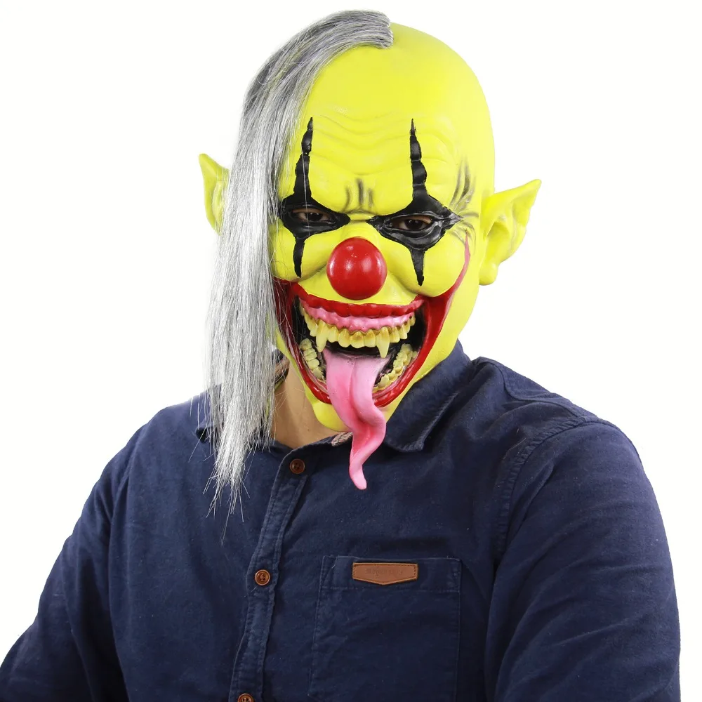 

Halloween Mask Cosplay Costume Party Decorations Vampire Zombie Horror Scary Clown Masks with hair Latex head mask