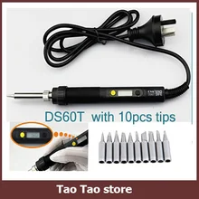 CXGDS60T 60 Вт/220 В в Highend цифровой Nc термостатическая пайка lron электронный сварочный инструмент Электрический паяльник шт. с 10 шт. Утюг советы