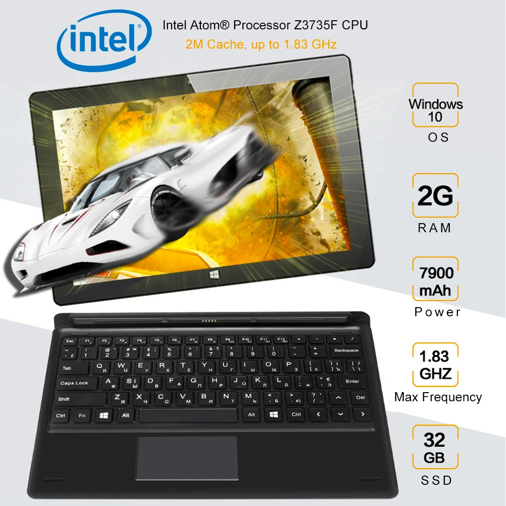 Четырёхъядерный процессор Intel Bay Trail Z3735F 4 ядра Windows10 планшетный ПК 10 1 дюймов 1280P IPS 2