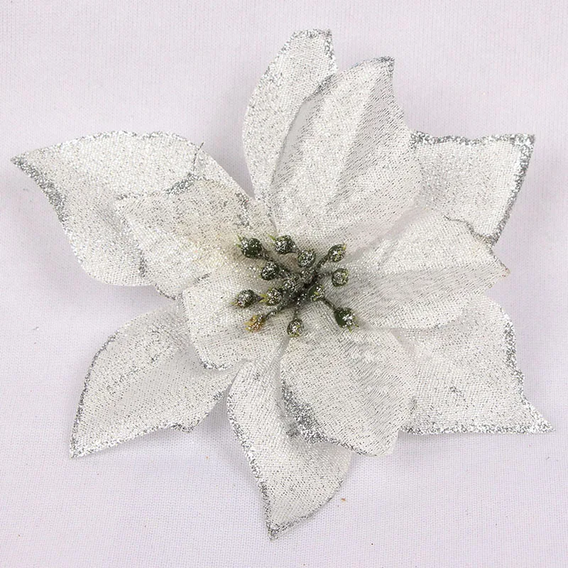 6 Pcs Glitter Artificial Christmas Flowers Christmas Decoration Home Decor New Year Party Supplies Xmas Tree Ornaments 6 Pcs Glitter Artificial Christmas Flowers Christmas Decoration Home Decor New Year Party Supplies Xmas Tree Ornaments