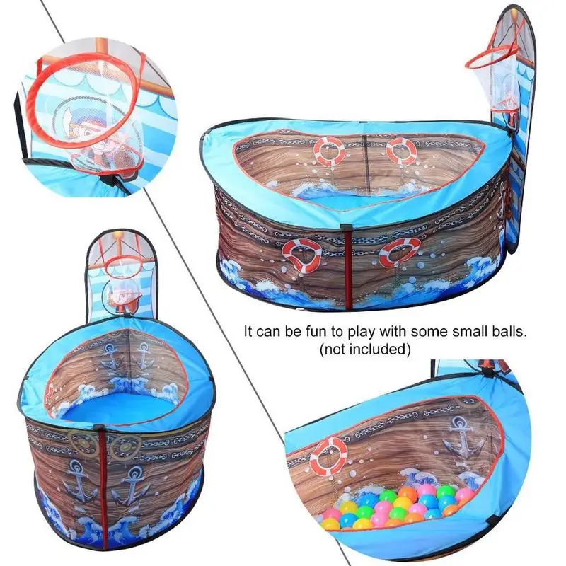 Presale большая палатка игрушечная игровая площадка для дома и улицы сад Складная всплывающая Игровая палатка пиратский корабль с Баскетбольным обручем для ребенка