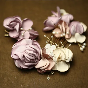 

Jonnafe Handmade Romantic Floral Hair Comb Set Pearl Wedding Hair Jewelry Accessories Bridal Hair Combs Tiara