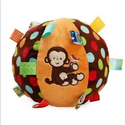 Обезьяна красочные детские кольцо шарик со звоночком детские развивающие игрушки мультфильм животных Погремушка Мягкие плюшевые ткани