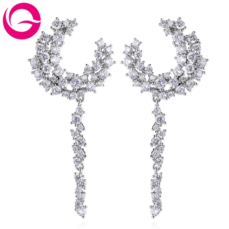

GAOLA Luxury Jewelry Plant Shape Dangle Earrings Trendy AAA Cubic Zirconia Earring for Woman GLE9067