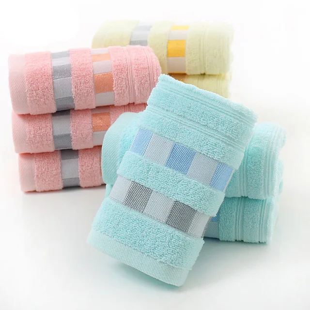 Hot Sell 100% Cotton Hand Face Towel- 34x74cm -Promotion Towel Cotton Wedding Gift Towel Free Giveaway Hand &Face Towel