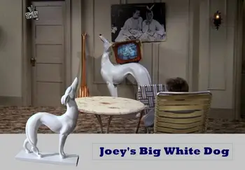 

New Friends Joey Big white dog Resin Desk Decoration Car Decoration