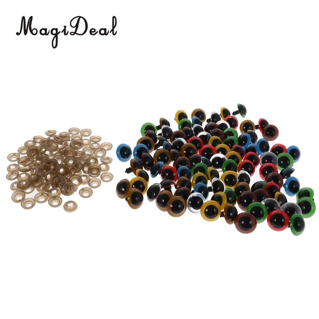Hot Sale Black 12-20mm Plastic Safety Eyes with Washers for Teddy Bear Doll Dog Plush Animal DIY Craft Toy