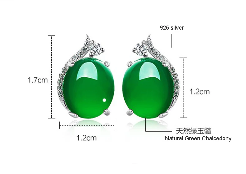 YHAMNI чистый натуральный зеленый малайский Jadee 925 пробы серебряные круглые серьги гвоздики красивые женские модные нефритовые ювелирные изделия E328