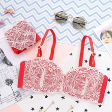 ROPALIA/комплект нижнего белья с пуш-ап, женские трусики, пикантное нижнее белье, прозрачное кружевное бюстгальтер и трусики, пуш-ап, кружевной бюстгальтер