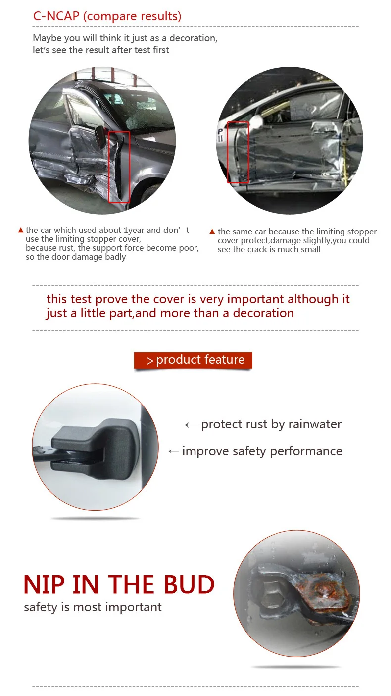 SNCN 4 шт./лот, водонепроницаемый и ржавчины, авто аксессуары для двери автомобиля ограничитель крышки чехол для maval H6 2011