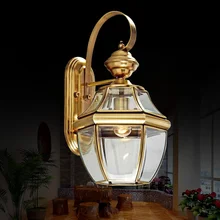 Европейское медное освещение прохода крыльцо наружная лампа для двора