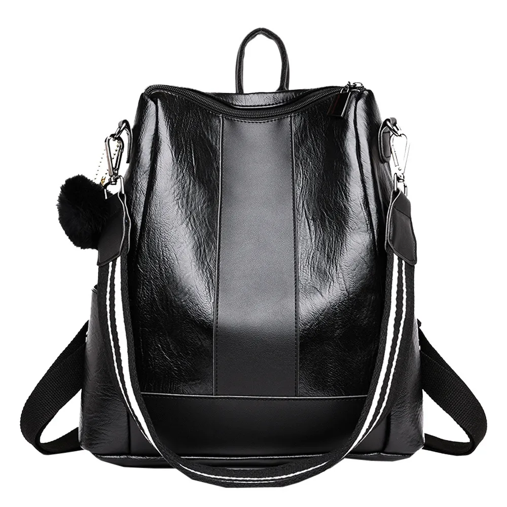 

Girl Hairball Leather School Bag Hit Backpack Satchel Travel Shoulder Backpack Casual Daypack Women Rucksack Backpacks 10.5#30