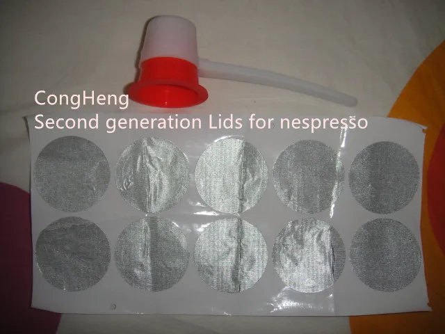 second generation Lids- self adhesive aluminum lid for refilling compatible capsules for nespresso machine 1000pcs stickers