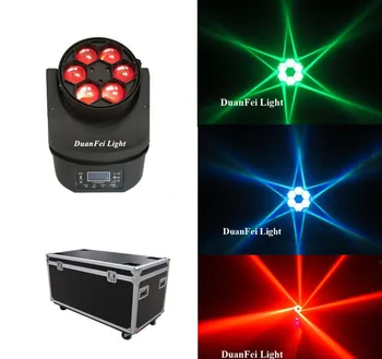 

8pcs With Flight case LED DJ Disco Moving head Beam 6 Bee eyes Stage dmx led rgbw Moving head lights China