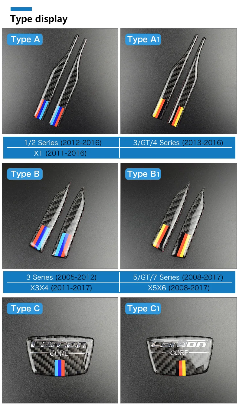 Carbon Fiber Car Rearview Mirror Stickers Anti-collision Strips B-pillar for BMW E90 E60 F30 F34 F10 F20 X1 X3 X4 X5 X6 (2)