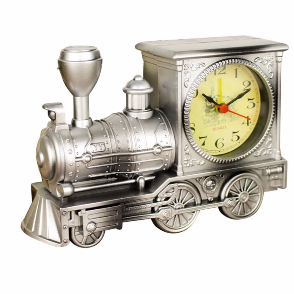 Ретро Ностальгический будильник в форме локомотива, украшение для спальни, настольные часы для дома, настольные часы для студентов, маленькие украшения