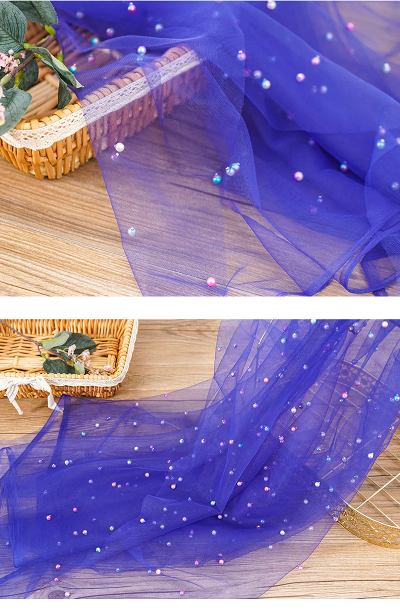1 м/2 м/5 м ширина 150 см Радужный Блестящий Жемчуг органза тюль ткань для свадебного платья юбки украшения одежды DIY ткани