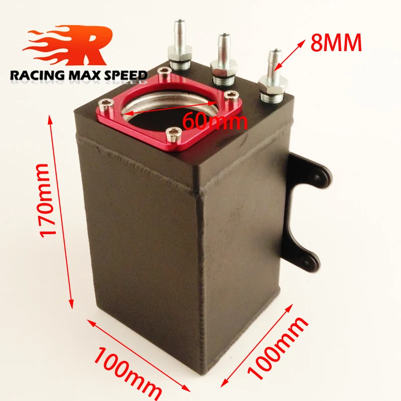 

60mm single port size racing black Billet aluminium oil catch can,fuel surge tank OCT1115