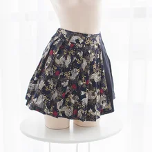Женская черная плиссированная юбка в японском стиле в стиле пэчворк винтажная юбка с завышенной талией Kawaii женские мини-юбки