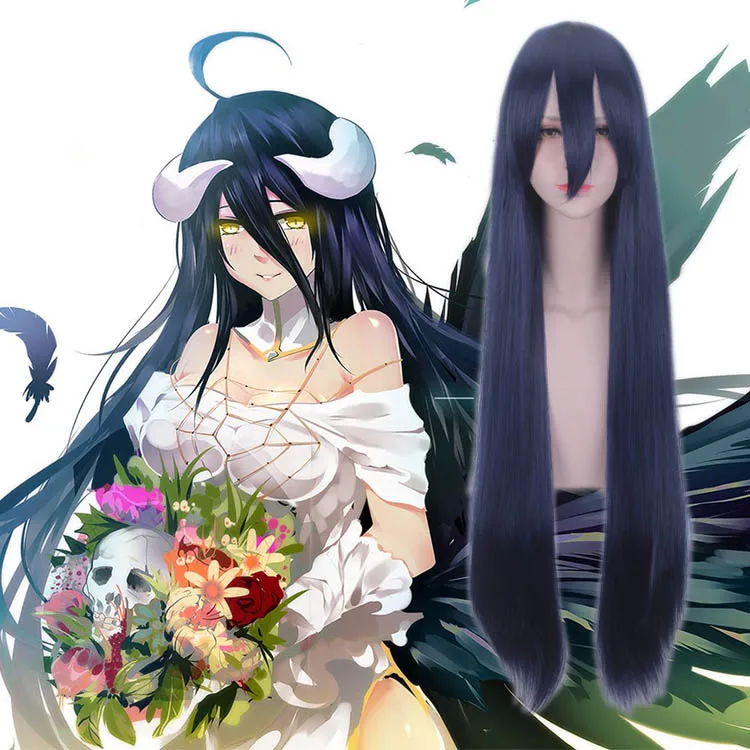 Cosroad Overlord Albedo Cosplay Costumes Women White Dress Horns Wigs for Halloween Party (11)