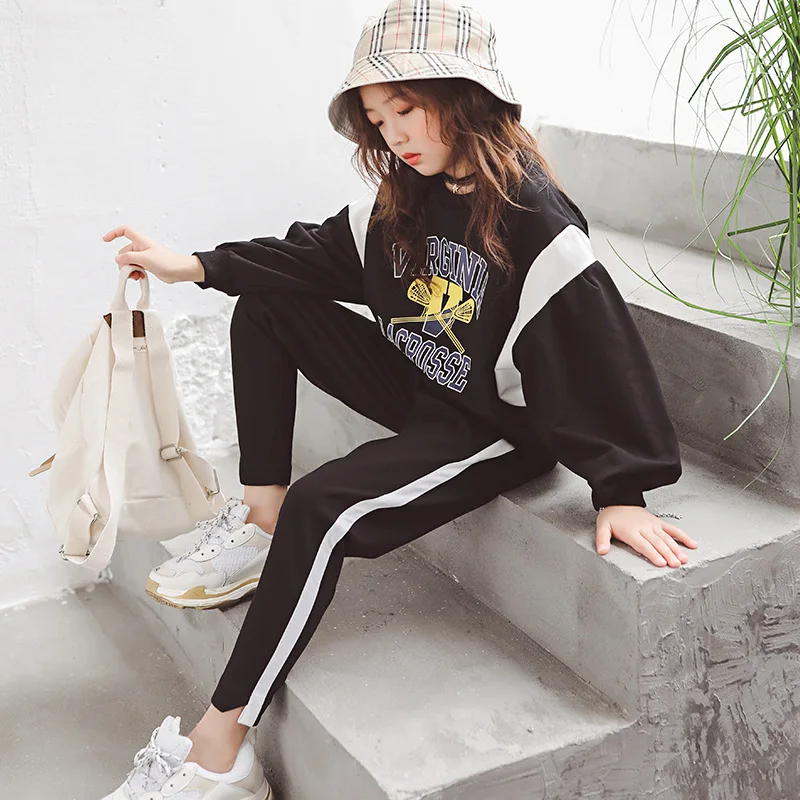 

Kids Girl Tracksuit Long Sleeve Pants Clothing Set Fashion Teenage Girls Clothing 10 12 14 years Children Outerwear