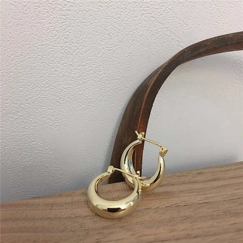 

WTLTC Statement Small Round Hoop Earrings for Women Minimalist Metal Hoops Earrings Simple Geometric Earrings Femme Pendientes