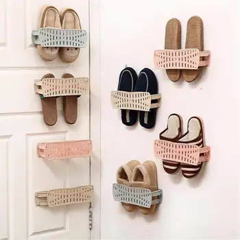 

Wall-Mounted Shoe Storage Rack Shoes Storage Fold Paste PP Shoe Rack Bathroom Wall Storage Organizer