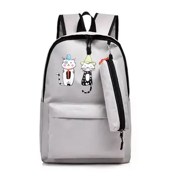 

Fashion Women Backpack Student Girl School Bag Nylon Travel Bag Cat Print Shoulder Bag For Women 2019 Bagpack Rucksack mochila