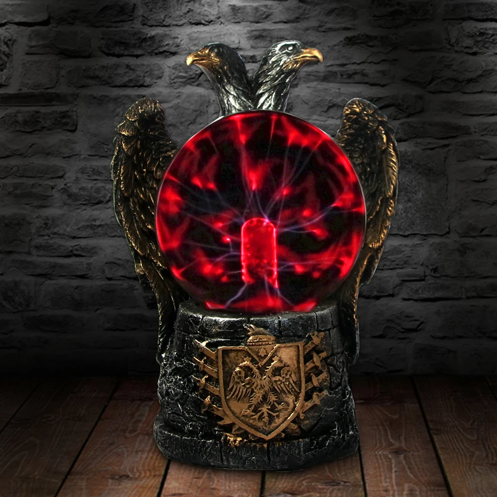 Imperial Two Headed Eagle Novelty Desk Lamp Plasma Ball Dicephalous Bald Eagle Night Light Mood