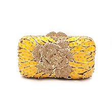 Африканская Женская Дамская сумочка для вечеринок бриллианты роскошные аксессуары клатчи Свадебная вечеринка элегантный цветок розы хрустальные кошельки