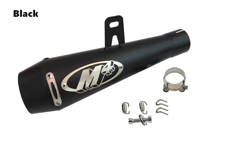 

51mm black Universal Motorcycle muffler M4 long ear Muffler Pipe Case for HondaCBR1000 Case for YamahaR6 for Kawasaki M4 Exhaust