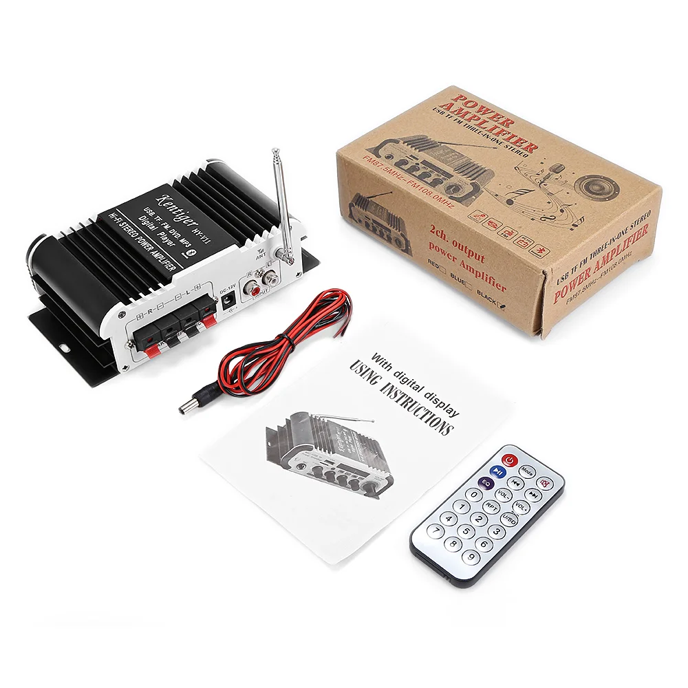 Kentiger HY V11 Bluetooth усилитель 2 канальный Super Bass аудио с пульта дистанционного