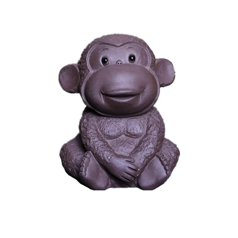 2016 New Cute Purple Clay Monkey Tea Pet Chinese Kung Fu Zisha Play Toy
