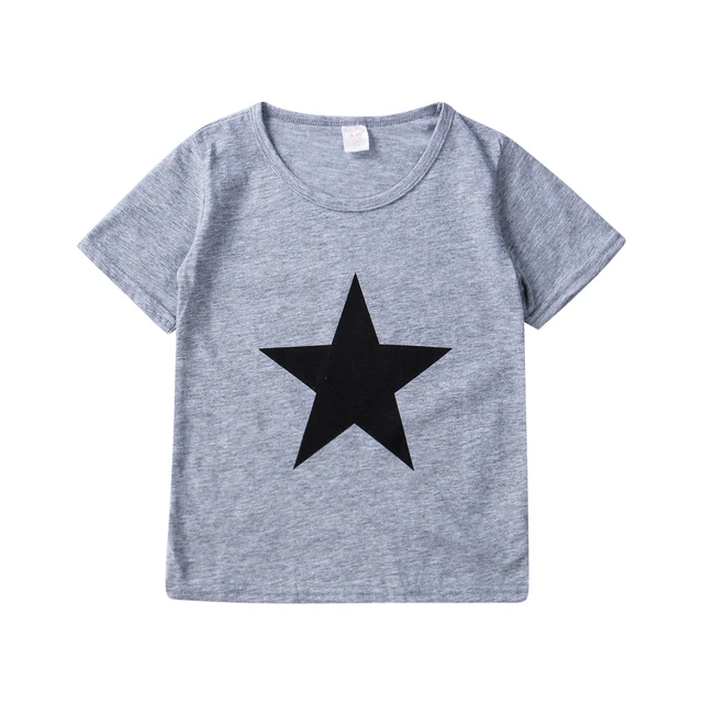 UK Toddler Kids Baby Girl Boy Star Top T shirt Blouse Cotton Clothes ...