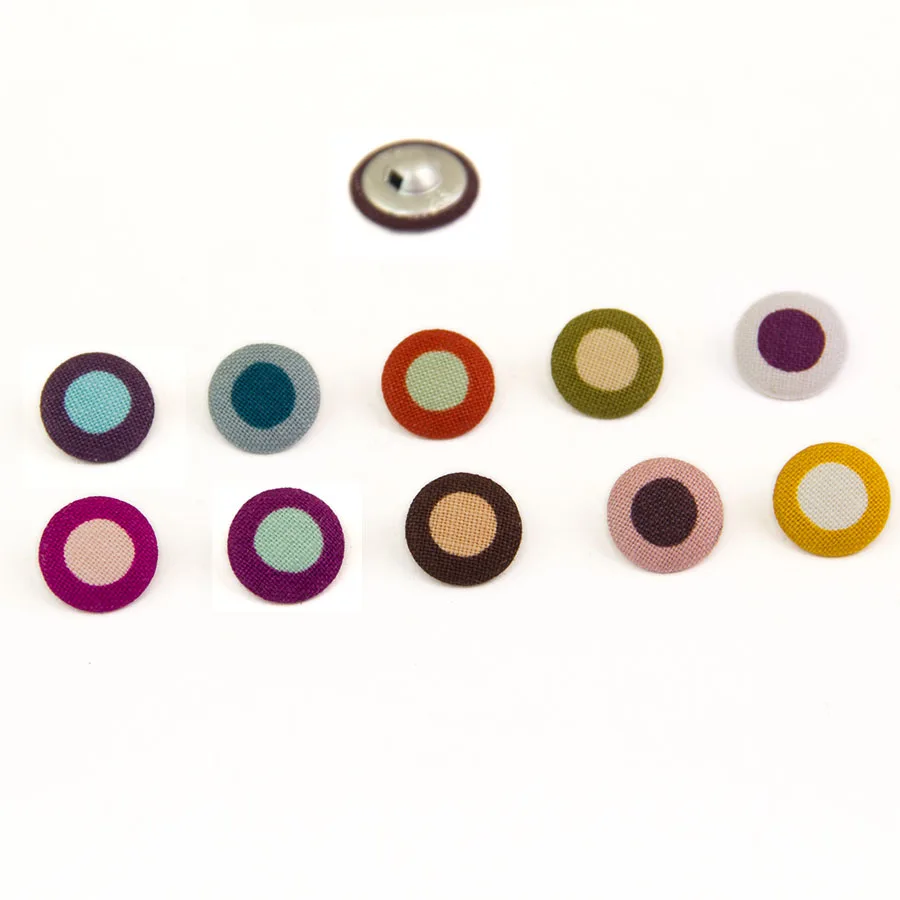 60 Pieces 17MM Fabric Covered Buttons Cloth Covered Shank Buttons in