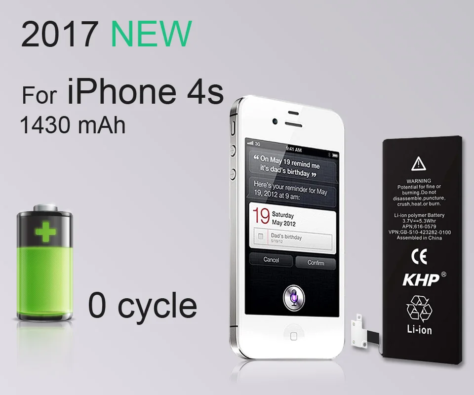 Original KHP Phone Battery For iPhone 4S Battery 1430mAh Repair Tool 0 Cycle Replacement Mobile Batteries Sticker (7)