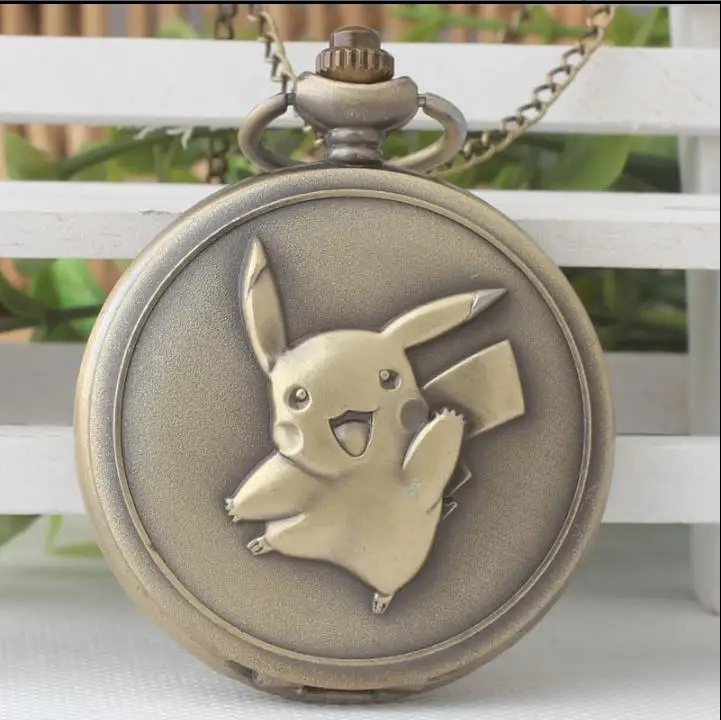 

My Neighbor Totoro Japanese Animated Film Movie Totoro Pikachu Quartz Pocket Watch Necklace Men Women Boy Girl Pocket Fob Watch